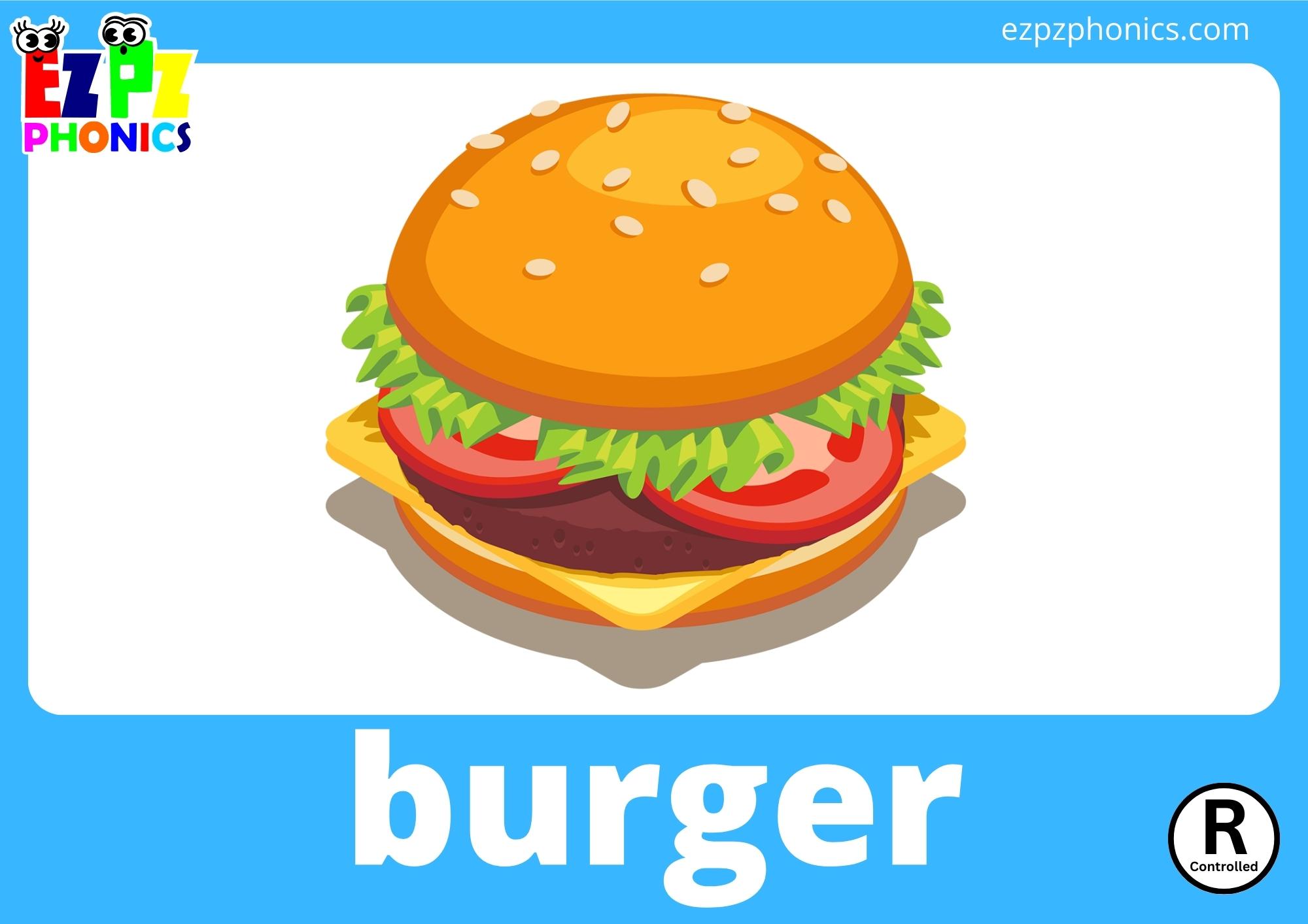 ur Two Syllable R-Controlled Words Phonics Flashcards with Images and Words Free Printable PDF or View Online For Homeschool Parents and Teachers to Teach Kindergarten and Preschool Children